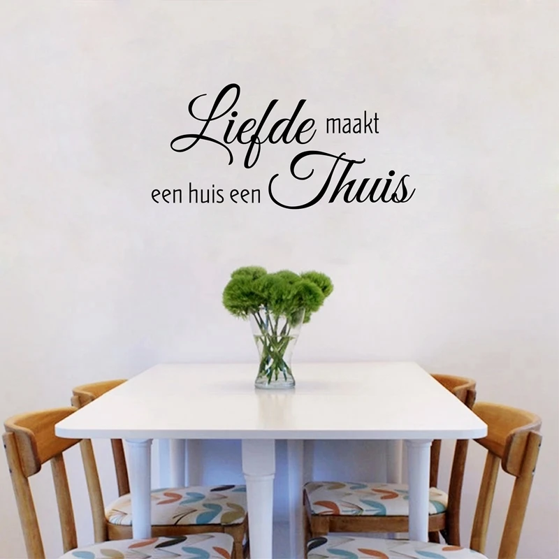 Dutch Style Home Decor liefde maakt een huis Family Quote Vinyl Wall Stickers Home Living Room Decal Nederlands Decoration