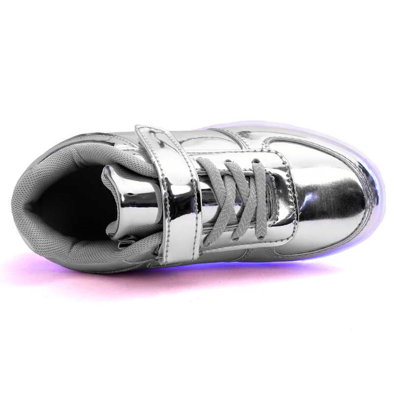 UncleJerry Led Shoes for Child USB chargering Light Up Shoes for boys girls Glowing Christmas Sneakers