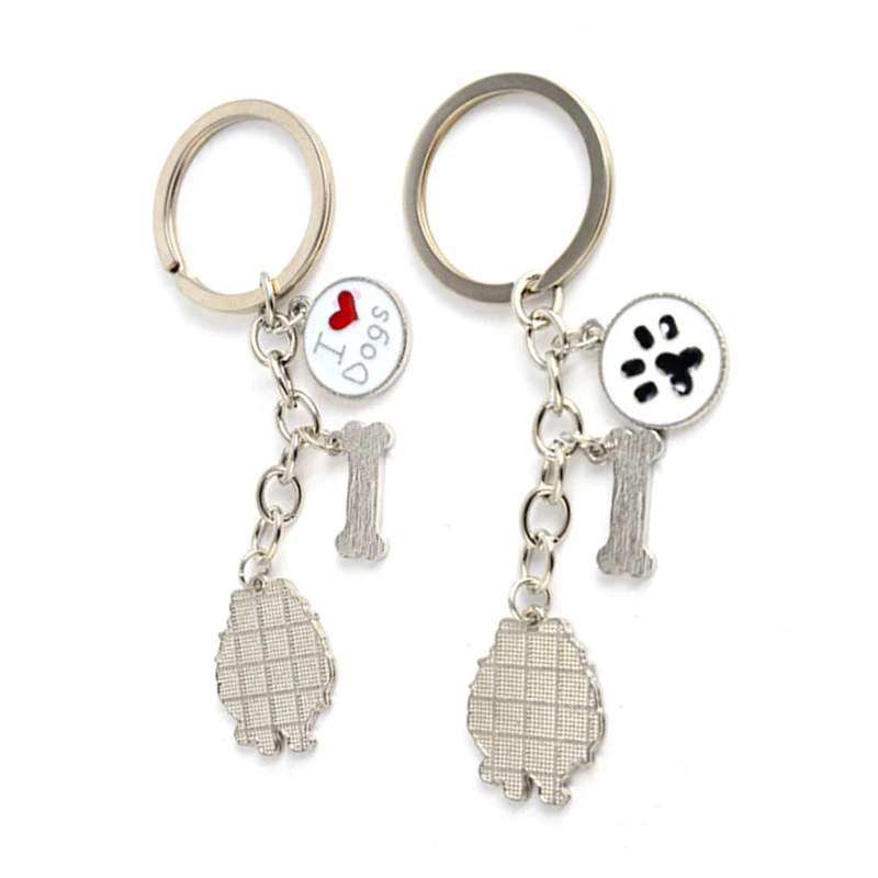 Pomeranian Dog Pendant Key Chains For Women Girls Men Alloy Pet Bag Charm Key Ring Male Female Car Keychain Keyring Jewelry Gift