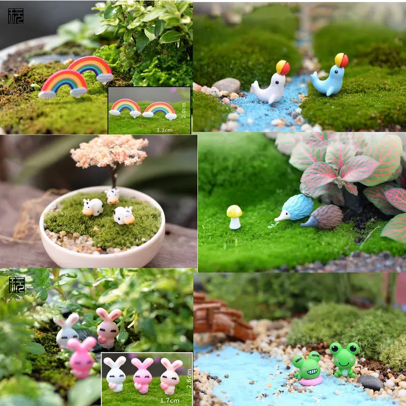 Micro Landscape Mini Animals House Miniature Fairy Garden Miniaturas Micro Moss Landscape Diy Terrarium Accessories Figurines