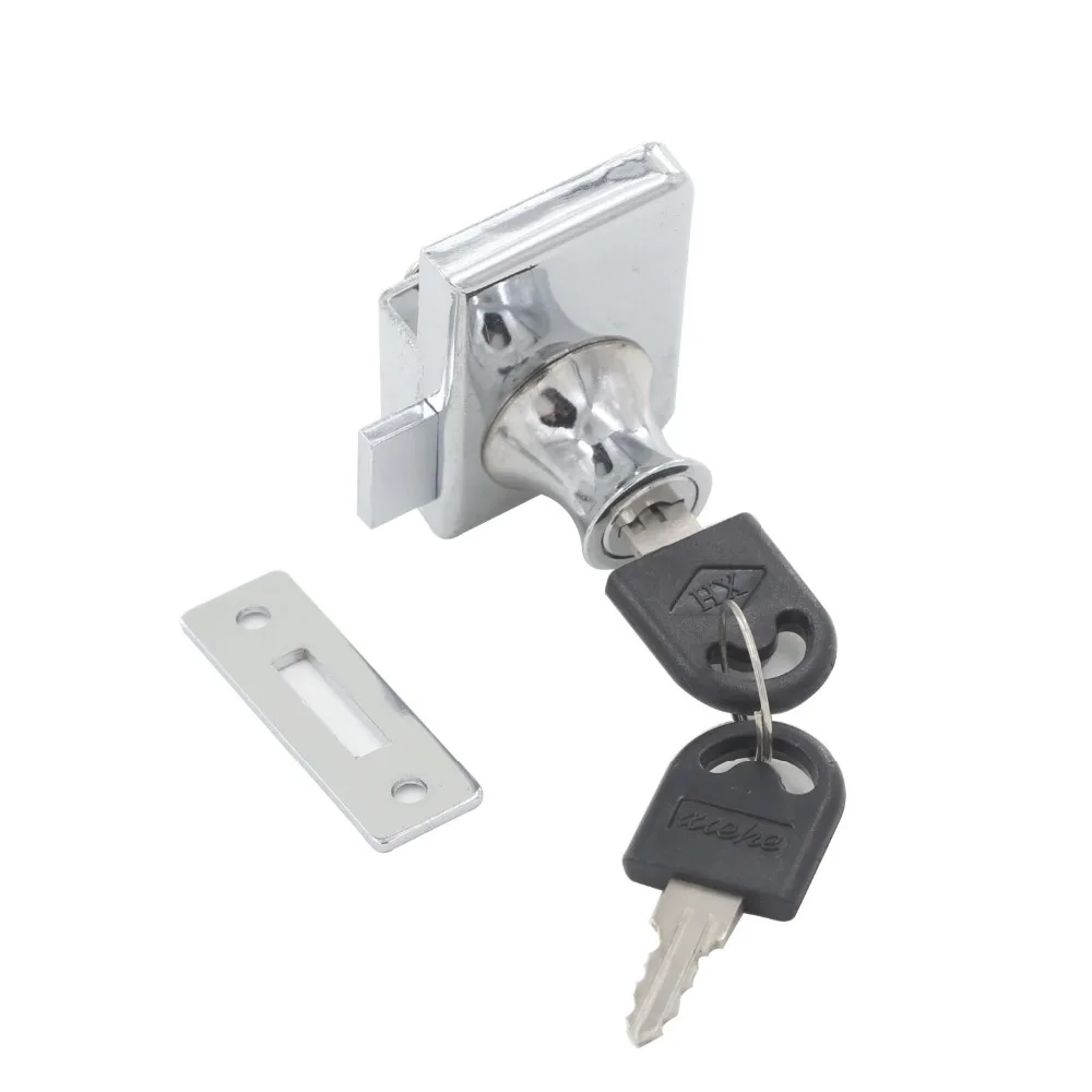 Double Glass Door Lock fit for 5-8mm Thickness Glass With Keyed Alike or Different for Showcase Cabinet Glass Lock