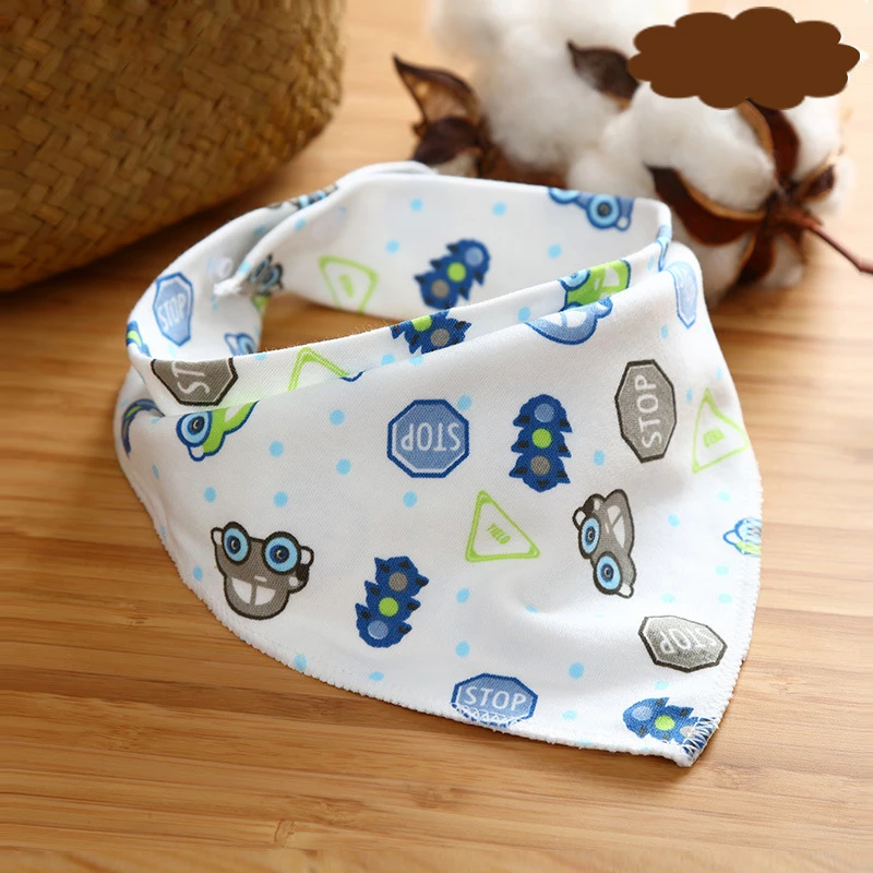 Cartoon Newborn Baby Burp Bandana Bibs Cotton Soft Kids Toddler Triangle Scarf Bib Cool Accessories Infant Saliva Towel DS49