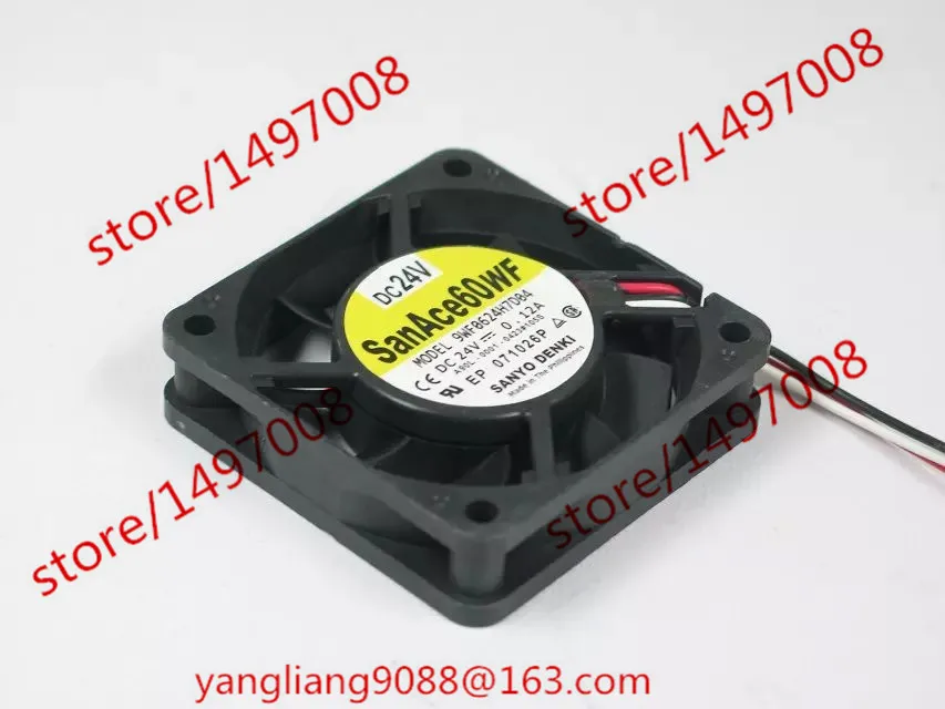 

SANYO DENKI 9WF0624H7D04 DC 24V 0.12A 3-Wire 60x60x15mm Server Cooling Fan