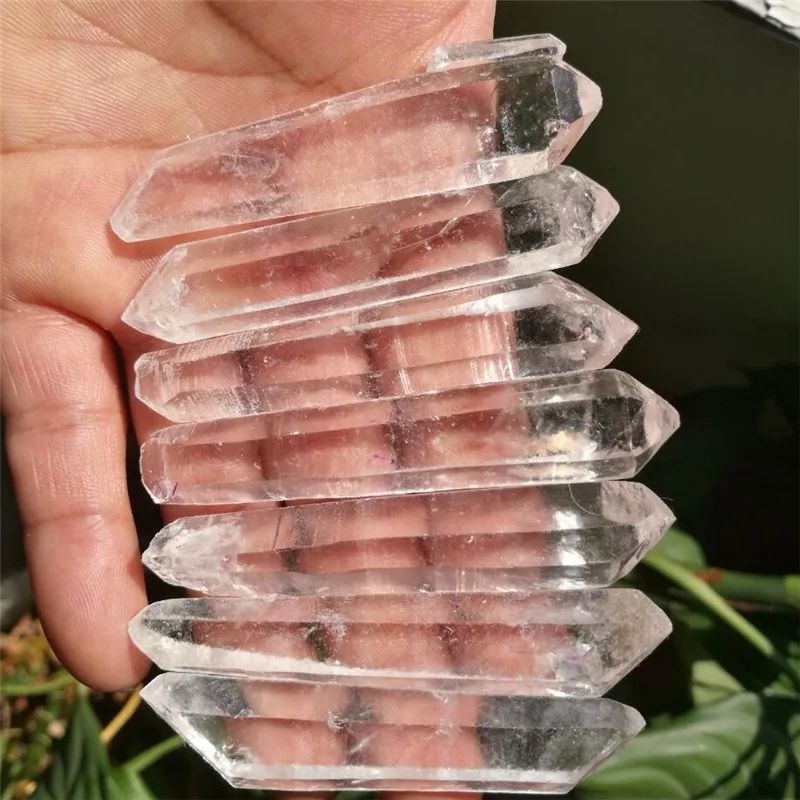 7pcs  Natural Double end Lemurian Seed Quartz Crystal Point