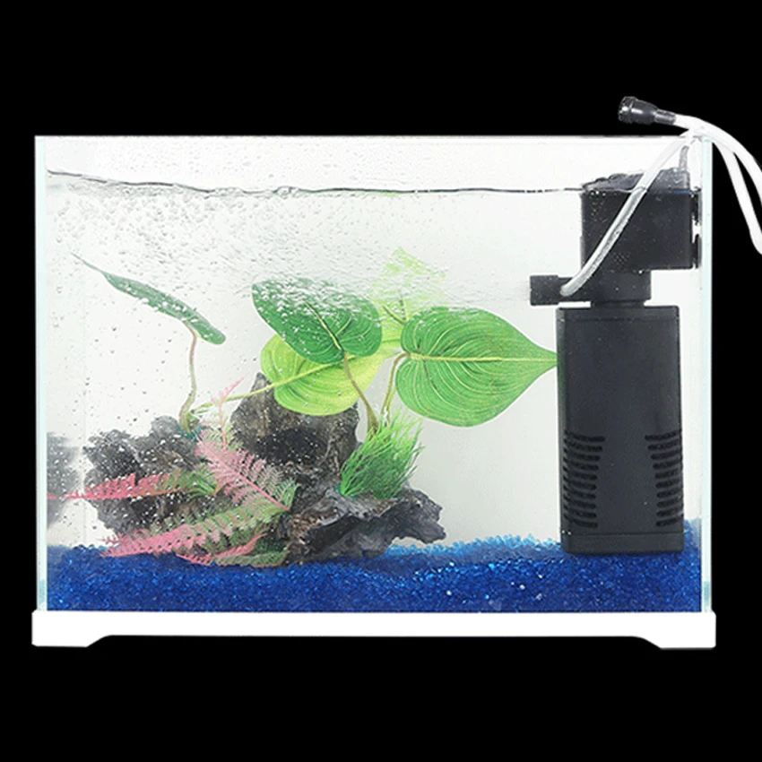 sunsun 220V Aquarium filters triple built-in filters versatile submersible pump fish tank aerator 8W-35W