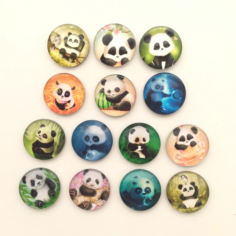 

Free shipping (14pcs/lot) Kawaii Panda Crystal Glass Fridge Magnet Cartoon Animal Message Stickers Kitchen/Home Decor Party Gift