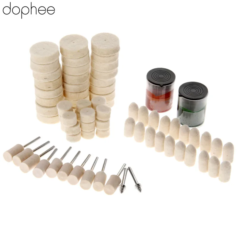 

dophee 76Pcs Dremel Accessories Abrasive Soft Felt Buffing Burr Polishing Pad Polishing Wheels Brushes Kit for Drill Rotary Tool