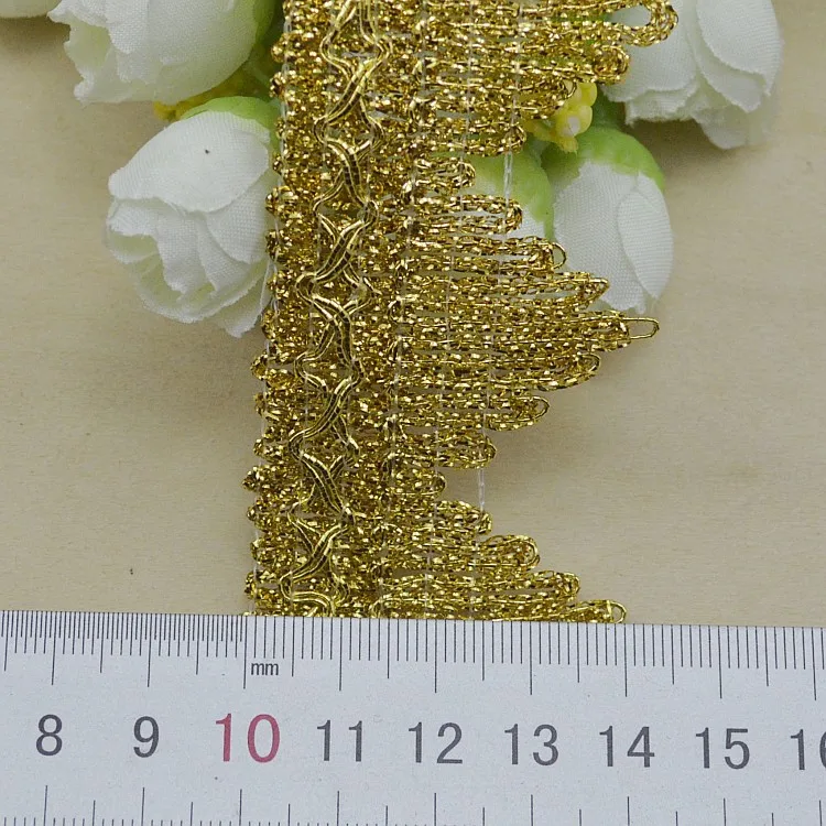 10Meter Goud Zilver Edelmetaal Kant Lint Diy Accessoire Golvend Cluny Singels Kledingstukken Haar Decoraties Kant Stiching Tape Trimmen