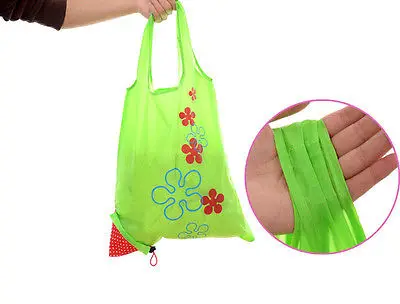 Large Strawberry Eco Shopping Travel Tote Bag Folding Reusable Grocery Nylon Bag