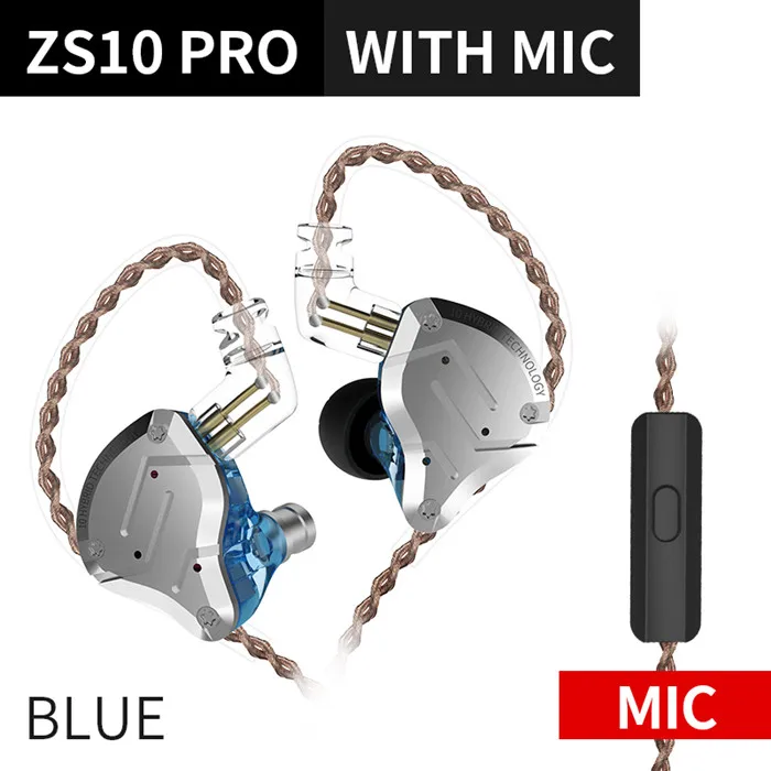 KZ ZS10 Pro Ruisonderdrukkende oortelefoon 4BA + 1DD Hybride 10 drivereenheden HIFI Bass-oordopjes in-ear monitor Metalen headset - afbeelding 1