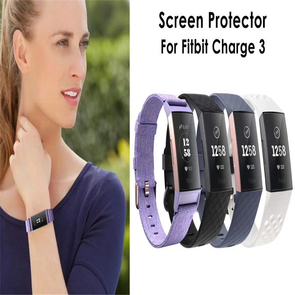 9H para Fitbit Charge 3 à prova de explosão TPU HD Película protetora de tela de cobertura completa para Fitbit Charge 3 O.15