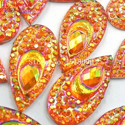 EYE-Catching Arancione AB Colore 10x20mm Strass Cuce Sulle Pietre e Cristalli Strass di Cristallo Per Cucire artigianato Accessori