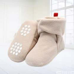 Noworodek noworodek buciki Unisex Cozie syntetyczny polar Bootie zimowe ciepłe niemowlę kołyska dla małego dziecka buty klasyczne podłogi chłopcy dziewczęta