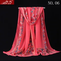 Hijab estampado em chiffon para mulheres, estolas, lenços, envoltórios, xales, envoltório floral, fêmea, capa muçulmana, luxo, atacado, moda