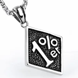 Men Silver color 316L Stainless Steel 1%ER Motorcycle Club Biker Pendant Men's Jewelry