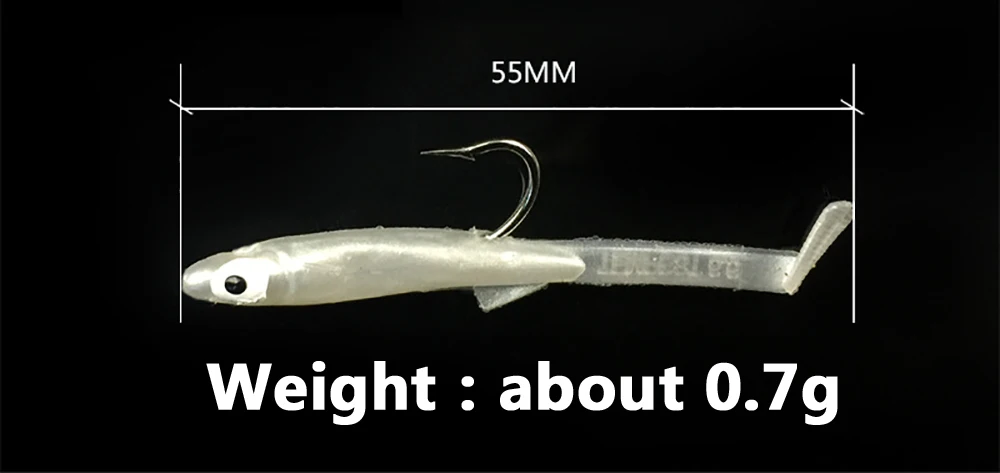 Leurre souple en silicone avec hameçon et yeux 3D, appât Élde type poisson nageur idéal pour la pêche au bar, lot de 3 pièces