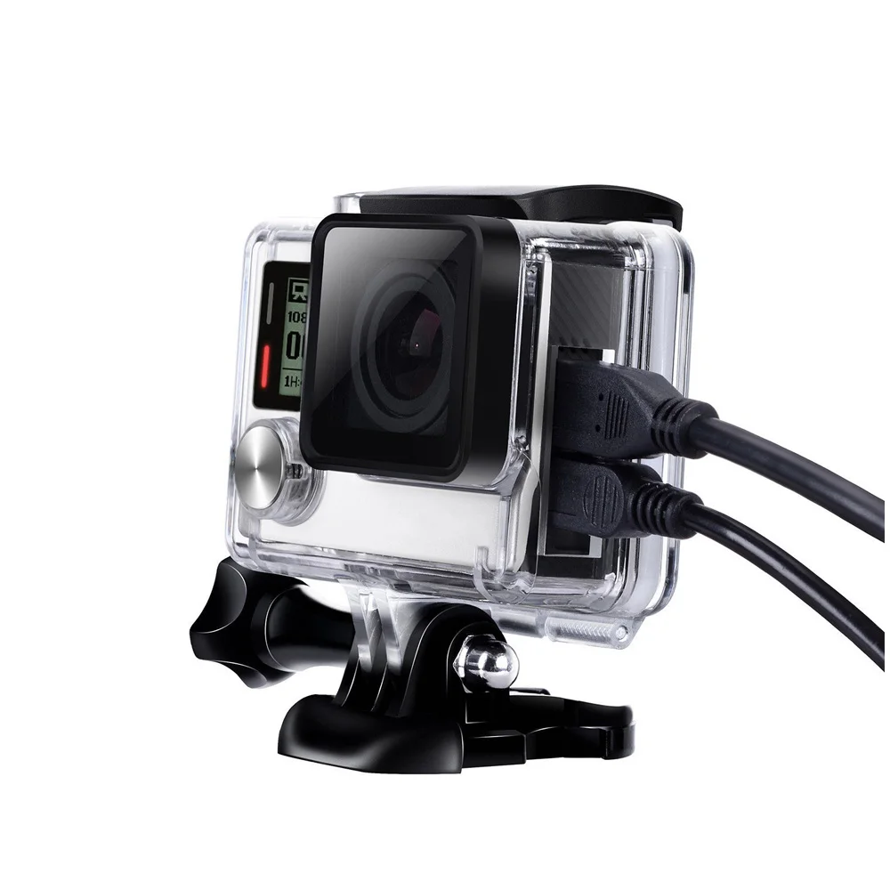 Side Opening Hole Protective Shell Case Skeleton Housing Box +Touch back door For GoPro Hero 3+ Hero 4 Accessory