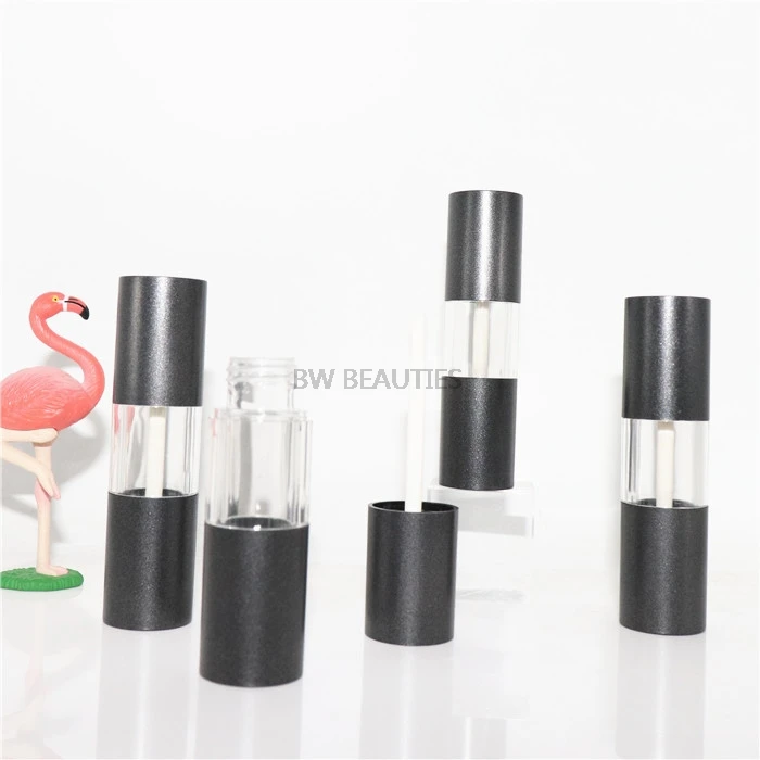 Black Empty Lip Gloss Tubes Sample Mini Small Clear Travel Plastic Bottle Makeup Lip Balm Containers for Women Cosmetics