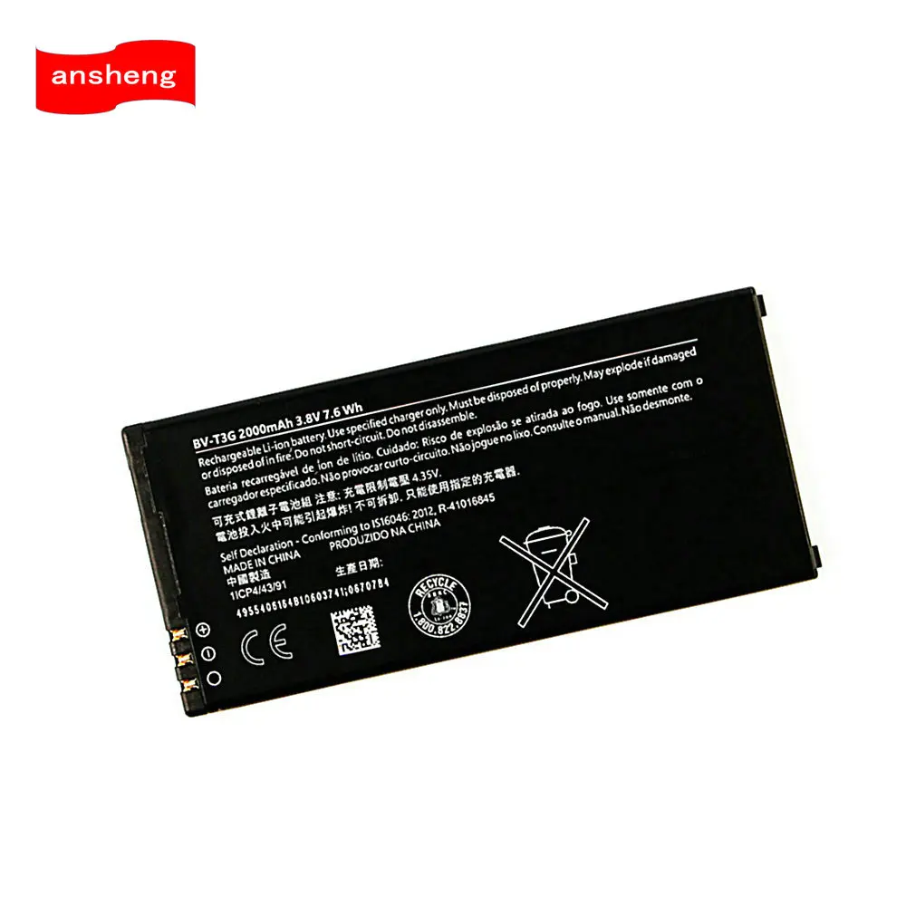 High Quality 2000mAh BV-T3G Battery For Microsoft Nokia Lumia 650 RM-1154 BV T3G  Mobile phone