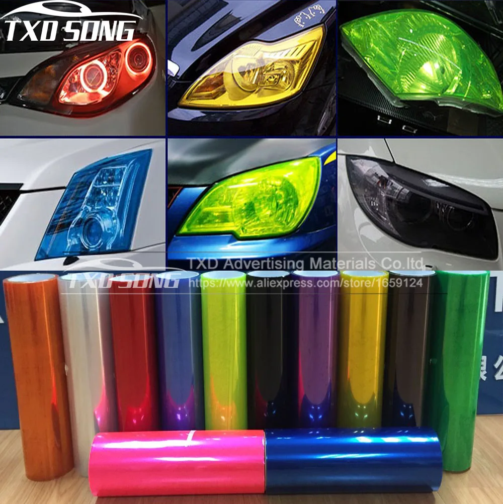 

TXDSONG Wholesale 5 Rolls Size:30cm*9m/roll Auto Car Light Headlight Taillight Tint Vinyl Film Sticker Free Shipping