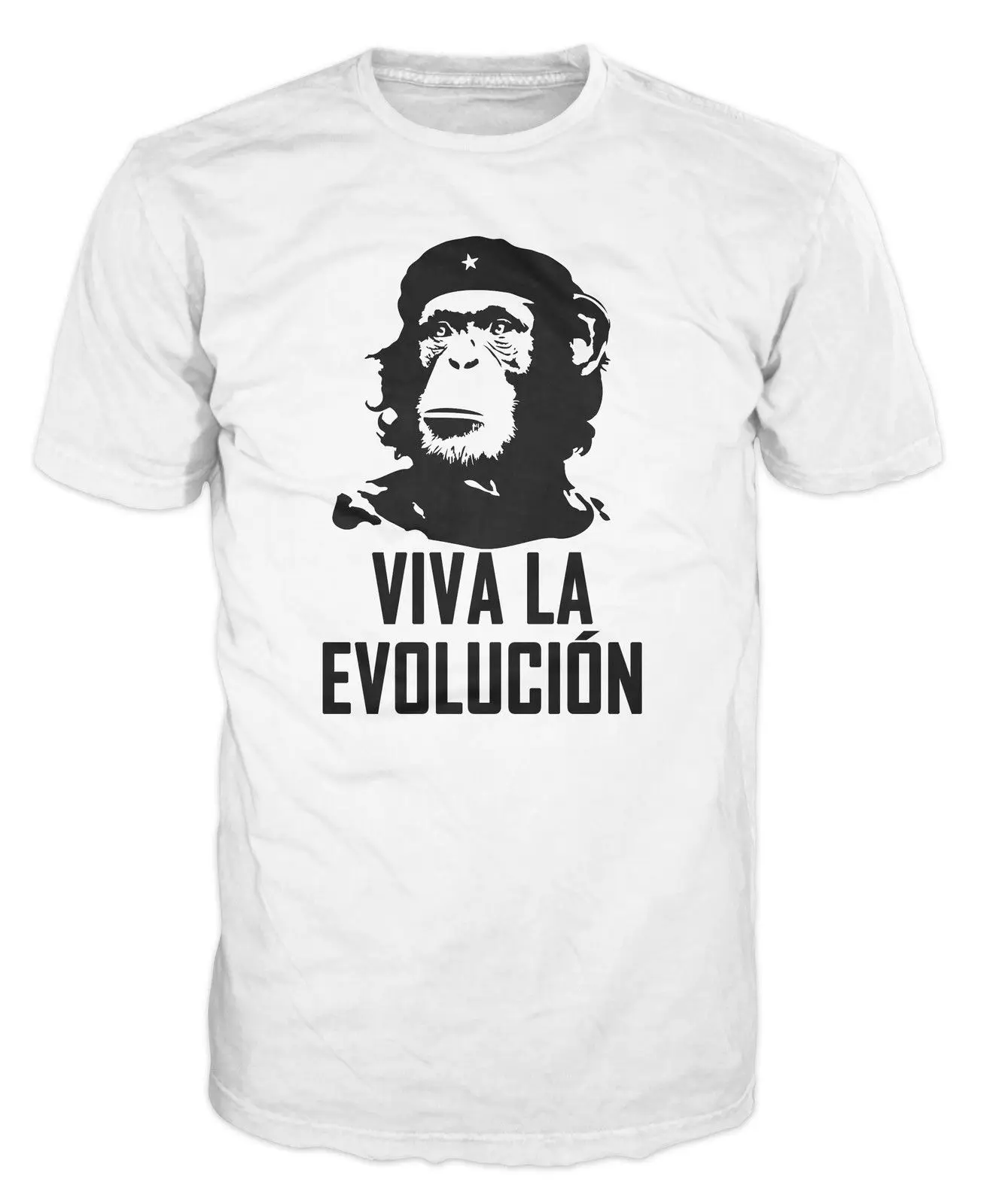 2019 Summer Round Neck  Men'S T-Shirt Fashion Viva La Evolucion Evolution Che Guevara Funny Monkey Hat Military Casual T-Shirt