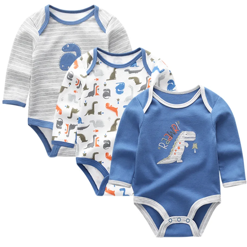 3 adet/grup uzun kollu orijinal yenidoğan bebek Bodysuit çocuk giyim bebes erkek bebek kız giysileri set vücut takım elbise