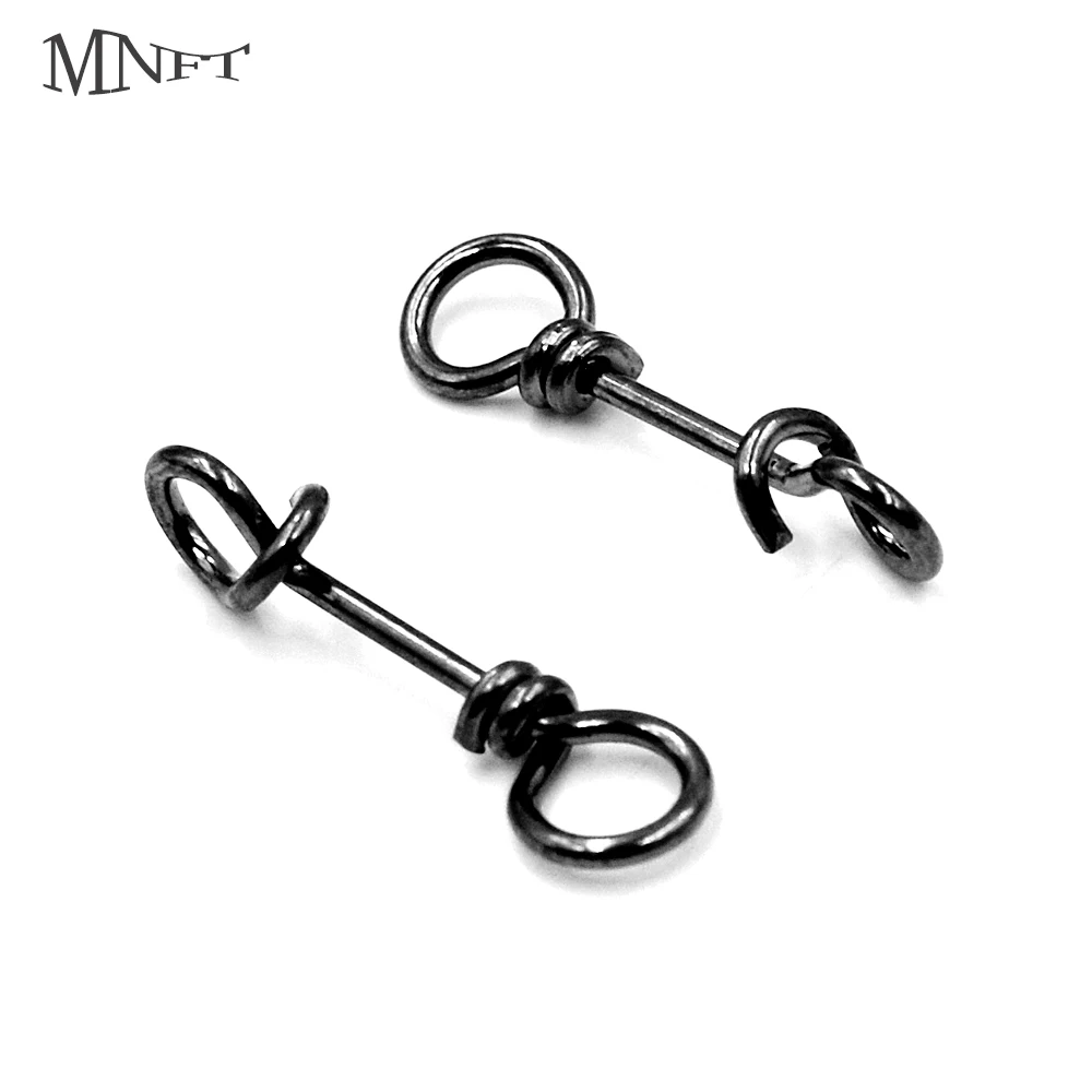 MNFT 30Pcs Stainless steel Fishing Fastach Clips Fishing Swivels Snaps Swivel Rolling Snap Quick Connection Accessory