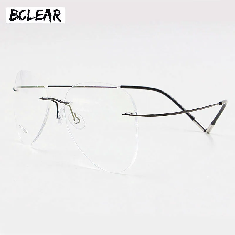 KLAR Titan Randlose Modedesigner Brillen Optische Brillengestell Herren- und Damenbrillen Leichte flexible Brille