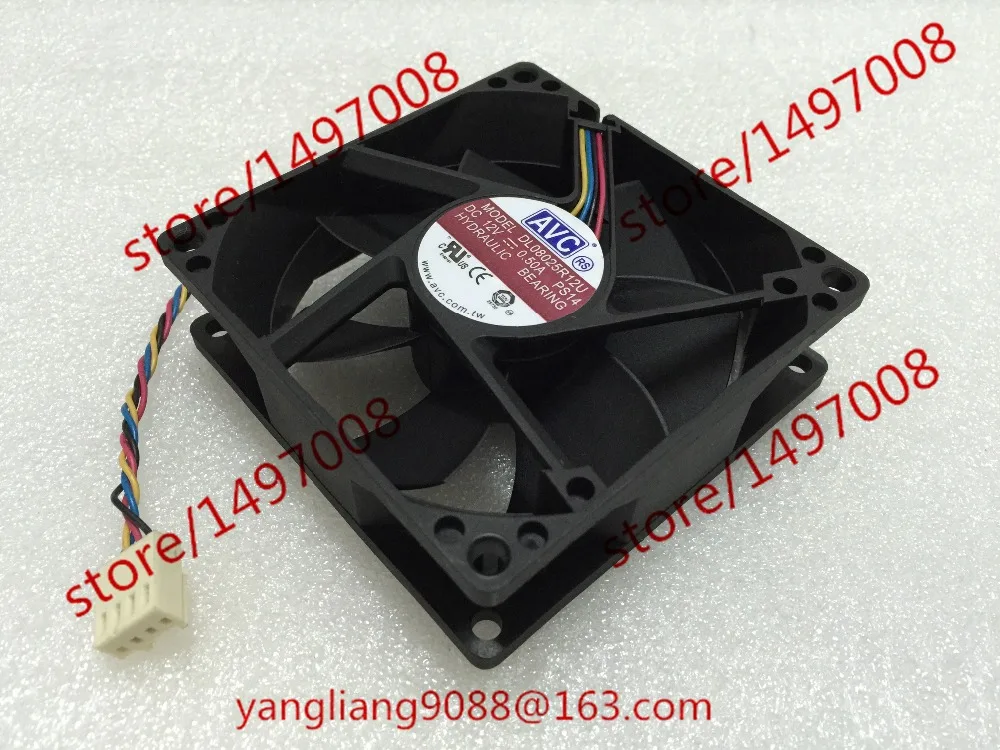 

AVC DL08025R12U PS14 DC 12V 0.50A 80x80x25mm 4-wire Server Cooling Fan