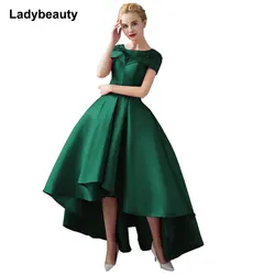 Asymmetrical Ball Gown Evening Dresses Plus Size 2020 Luxury Prom Formal Dress Short Sleeve Formal Evening Gown Robe De Soiree