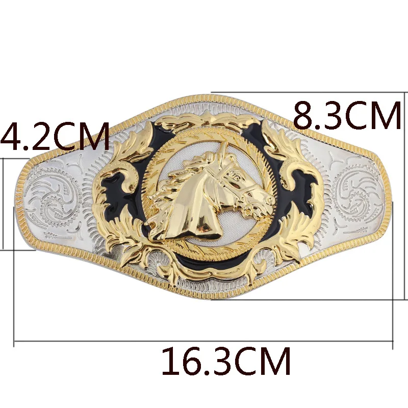 Golden Horse Buckle Super Large Double Color Alloy Belt Accessories