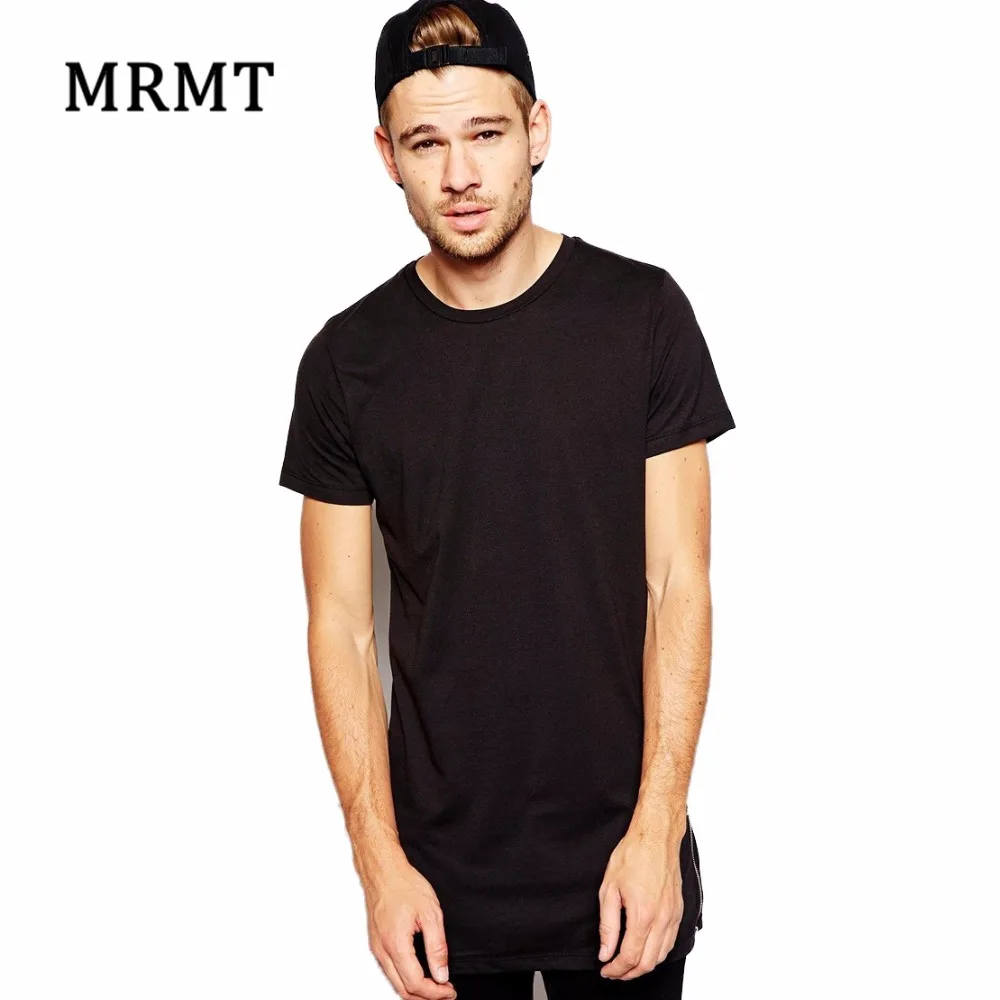 2024 MRMT Brand New Clothing Mens Long T Shirt Hip Hop Extra Longline T-Shirt For Male Tshirt Zipper Man Leisure T Shirts