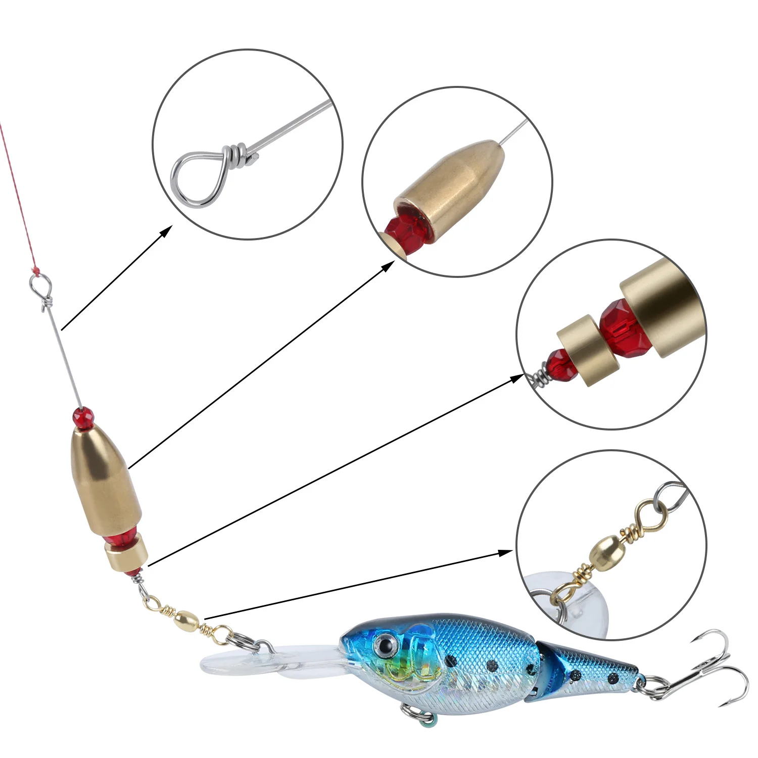 Sougayilang-جهاز صيد من النحاس الأصفر مع موصل حلقة دوارة ، معدات الصيد ، الأدوات #2