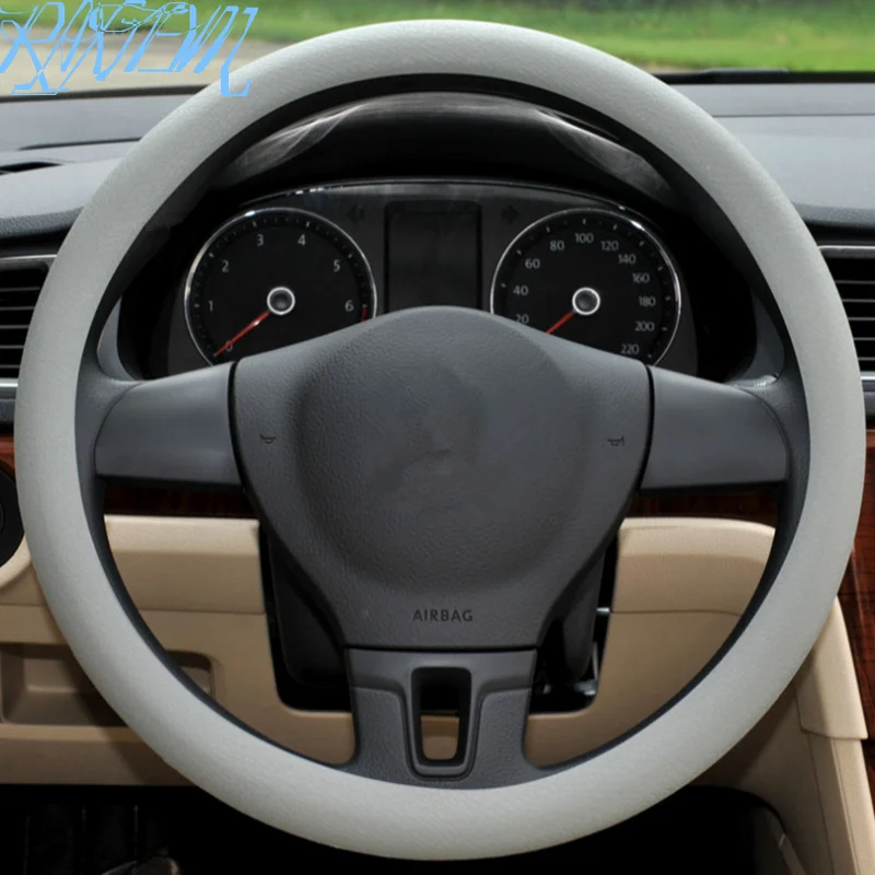 Soft Silicone Steering Wheel Cover Skidproof Odorless Eco Friendly For Fiat Panda Bravo Punto Linea Croma 500 595