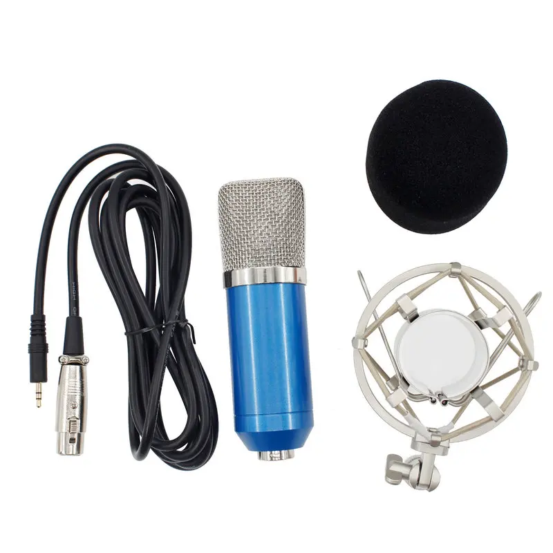 BM-700 5 Colors Professional Uni-directional Condenser Studio Sound Recording Microphone with Shock Mount and Anti-wind Foam Cap