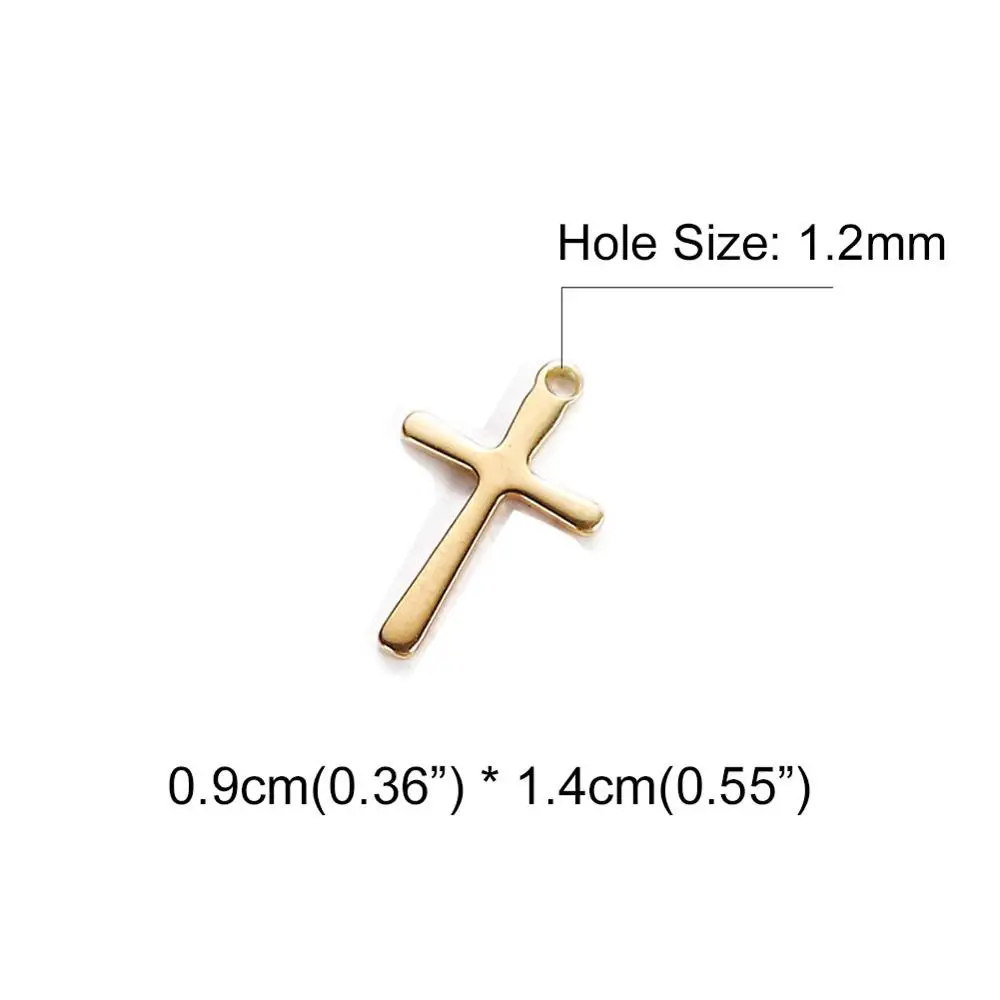 20Pcs/lot Stainless Steel Cross Charms Pendant Religious Jewelry Making DIY Charms Handmade Crafts