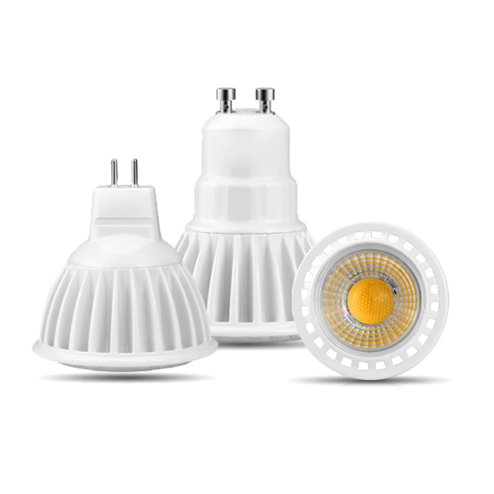 Aluminum GU10 LED Spot Light  220V 110V MR16 GU5.3 LED Bulb 12V LED Light 3W 5W 7W Dimmable COB LED Spotlight Indoor lighting