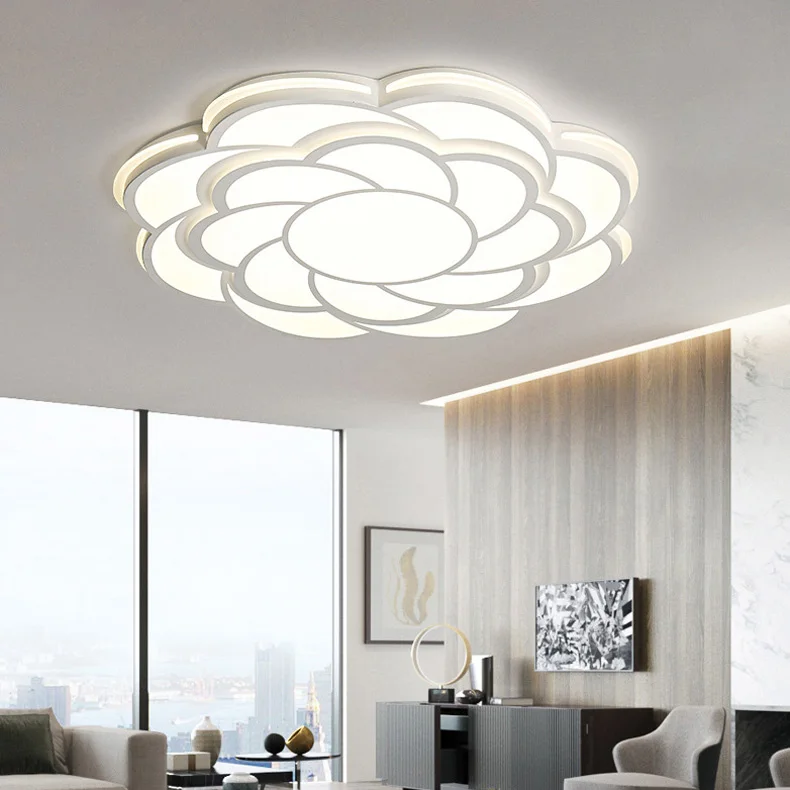 Modern Creative Acrylic Ceiling Light Personality Children Room Romance Flower Shape Cute Ceiling Light Indoor Art Shadow Sconce