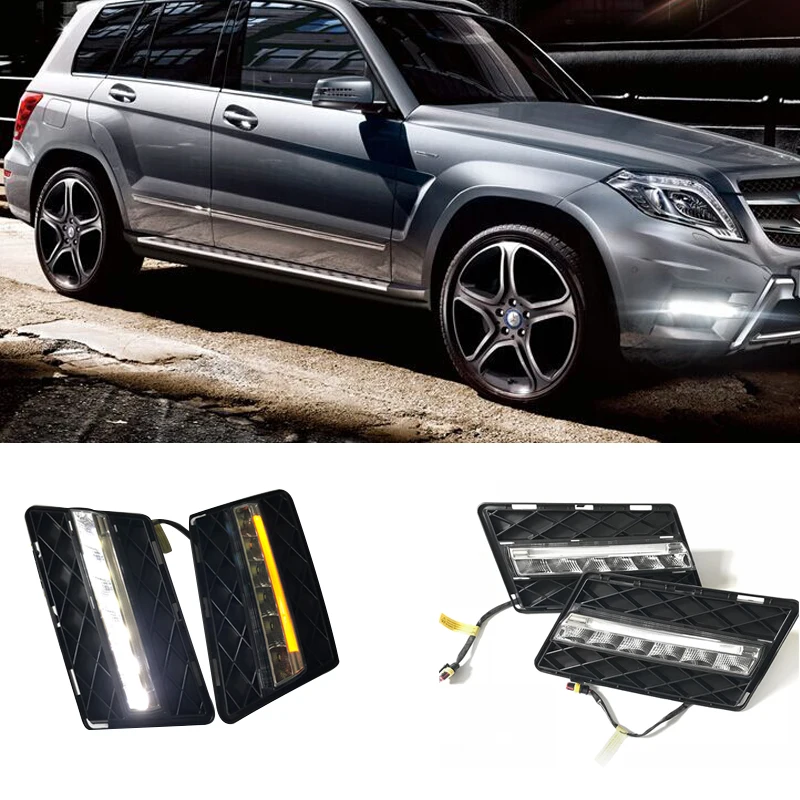 

Font FOG led light day time lights BRIGHT LAMP NEW STYLING drl with turning light fit FOR benz GLK300 GLK350 GLK 500 2008-2012