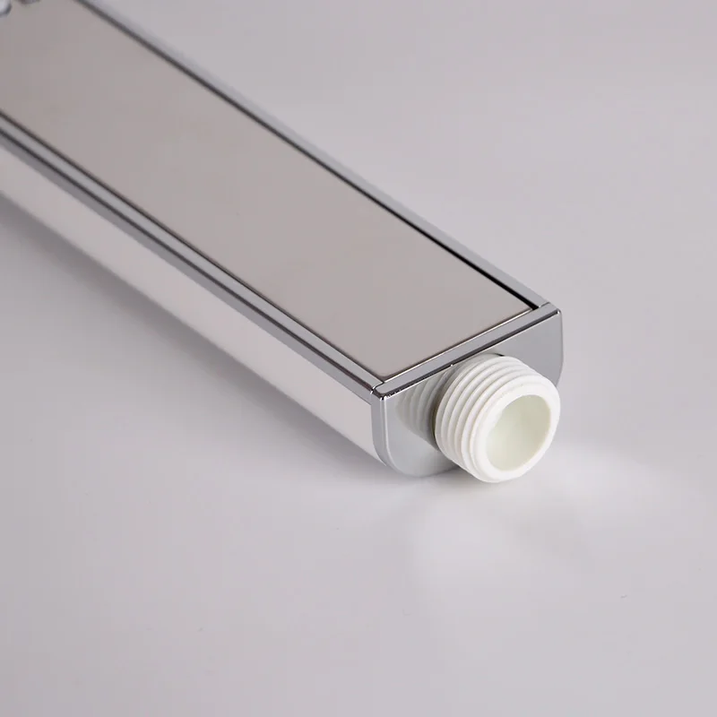ZhangJi Bathroom Hand Shower Head Rectangle White Abs Plastic Shower Nozzle Thin Strips Quality Home Showerhead