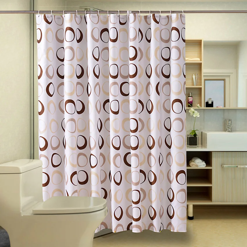 Circles Print Shower Curtain Geometric Waterproof Bath Curtains Bathroom For Bathtub Bathing Cover Extra Large Wide 12pcs Hooks