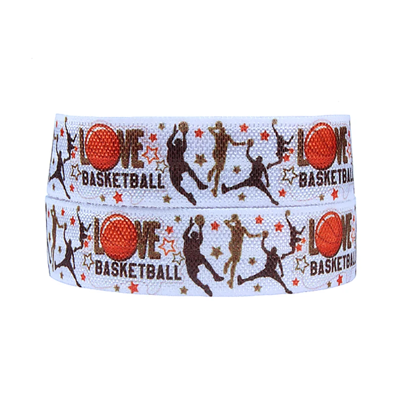 

FLRA ElasticFLORA RIBBONS basketball printed fold over elastic ribbon