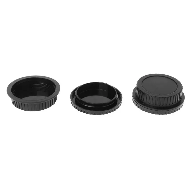 Rear Lens Body Cap Camera Cover Set Dust Screw Mount Protection Plastic Black Replacement for Canon EOS EF EFS 5DII 6D Jan-12