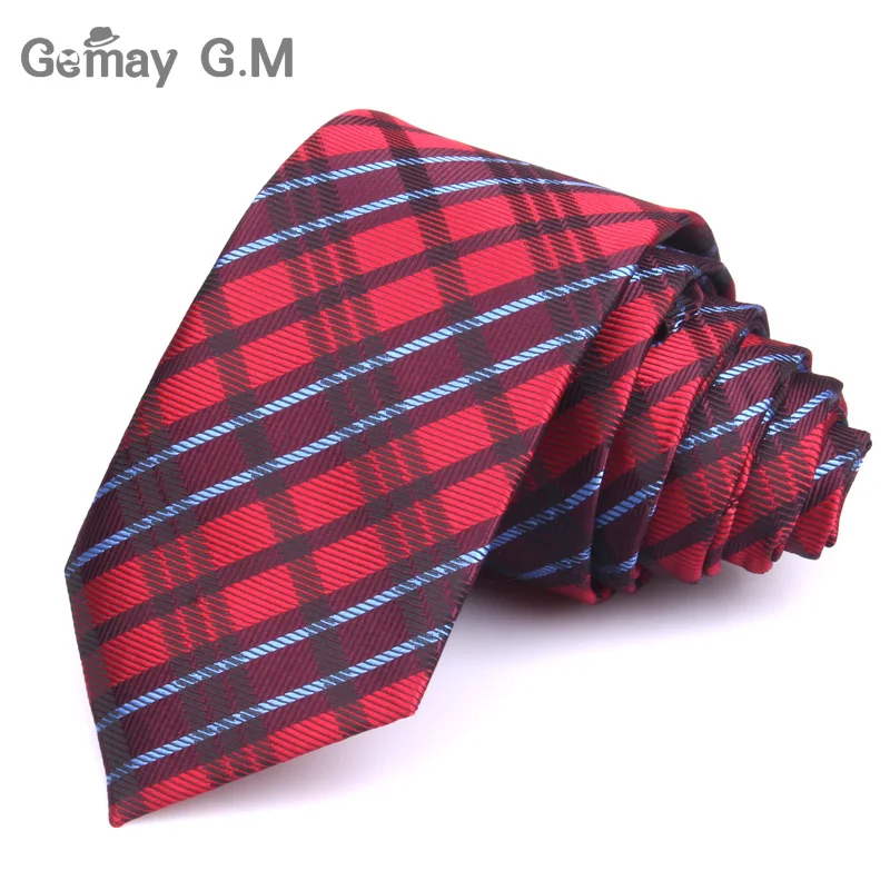 Corbatas de Cachemira para hombre, corbatas de cuello clásicas de Jacquard, corbata azul y roja para regalo, trajes de fiesta a cuadros a rayas para hombre