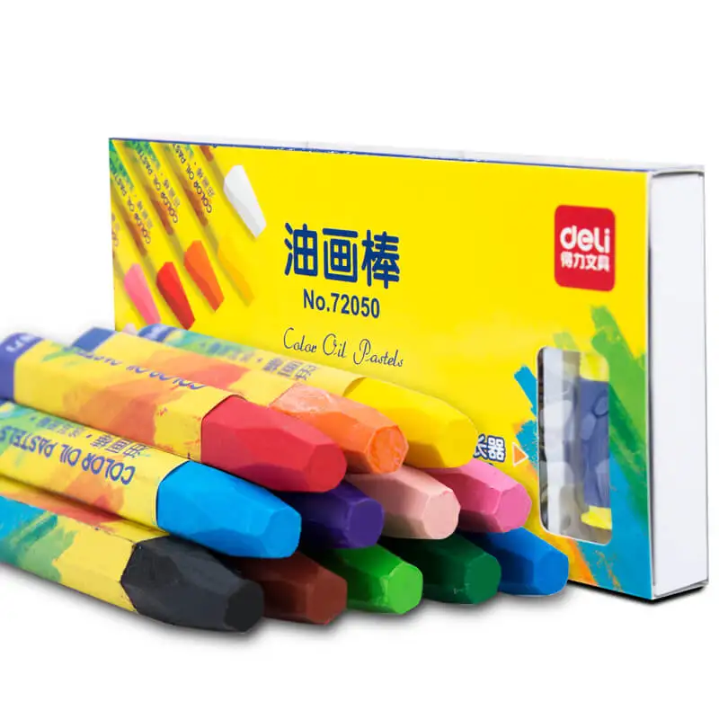 

Deli 72050 Color oil pastels paiting stick color crayon color drawing pens pencils student children 12-36 colors optional