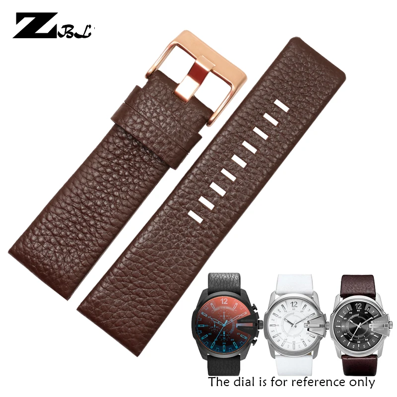 Genuine leather strap watchband 24 26 28 30mm Litchi grain Watch band Soft comfortable DZ4323 1657 4343 watch bracelet for Diese