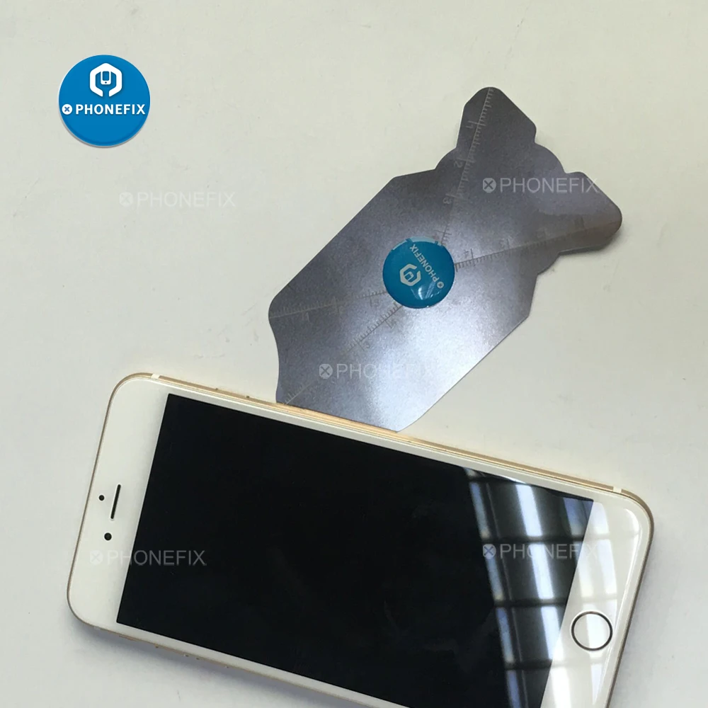 PHONEFIX Ultra Fino Flexível Cartão Inoxidável Spudger Pry Ferramenta de Abertura Com Escala Linear para iPhone iPad Samsung Reparação de Celular
