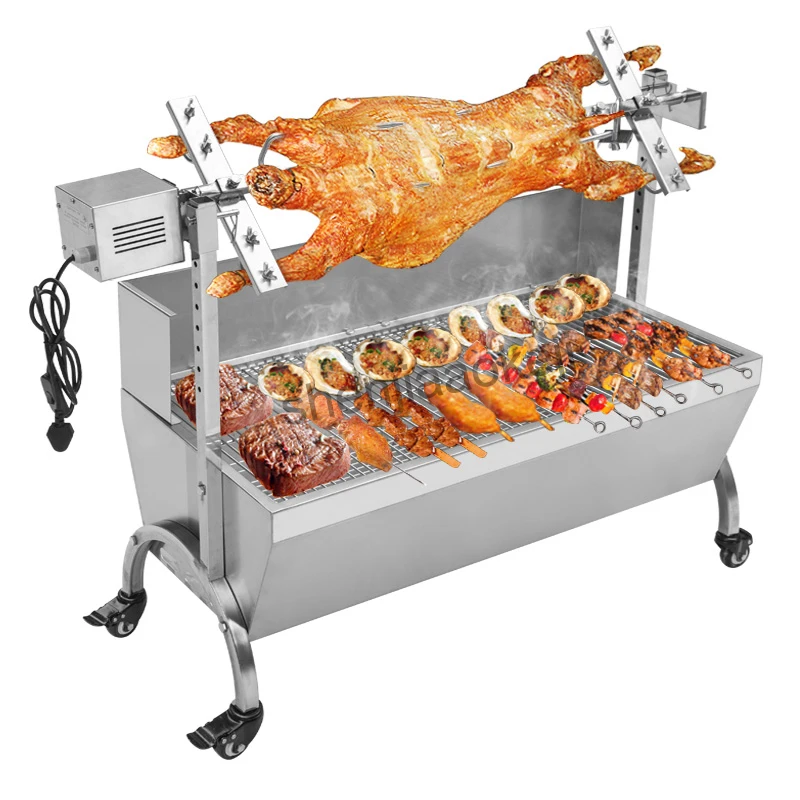 Barbecue électrique multifonctionnel en acier inoxydable, 220v, rôtissoire au charbon de bois, broche de cochon, rôtissoire