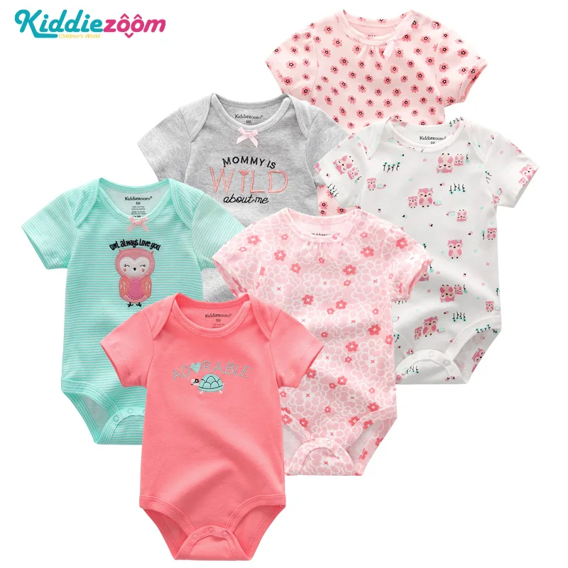 

6PCS/Set Unisex Newborn Baby Girl Clothes 100%Cotton Baby Boy Clothes Cartoon Infant Baby Clothes Jumpsuits O-neck Baby Rompers