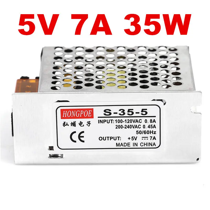 Best quality 5V 7A 35W Switching Power Supply 5V Driver for LED Strip AC 100-240V Input to DC